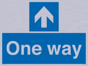 One way with up directional arrow